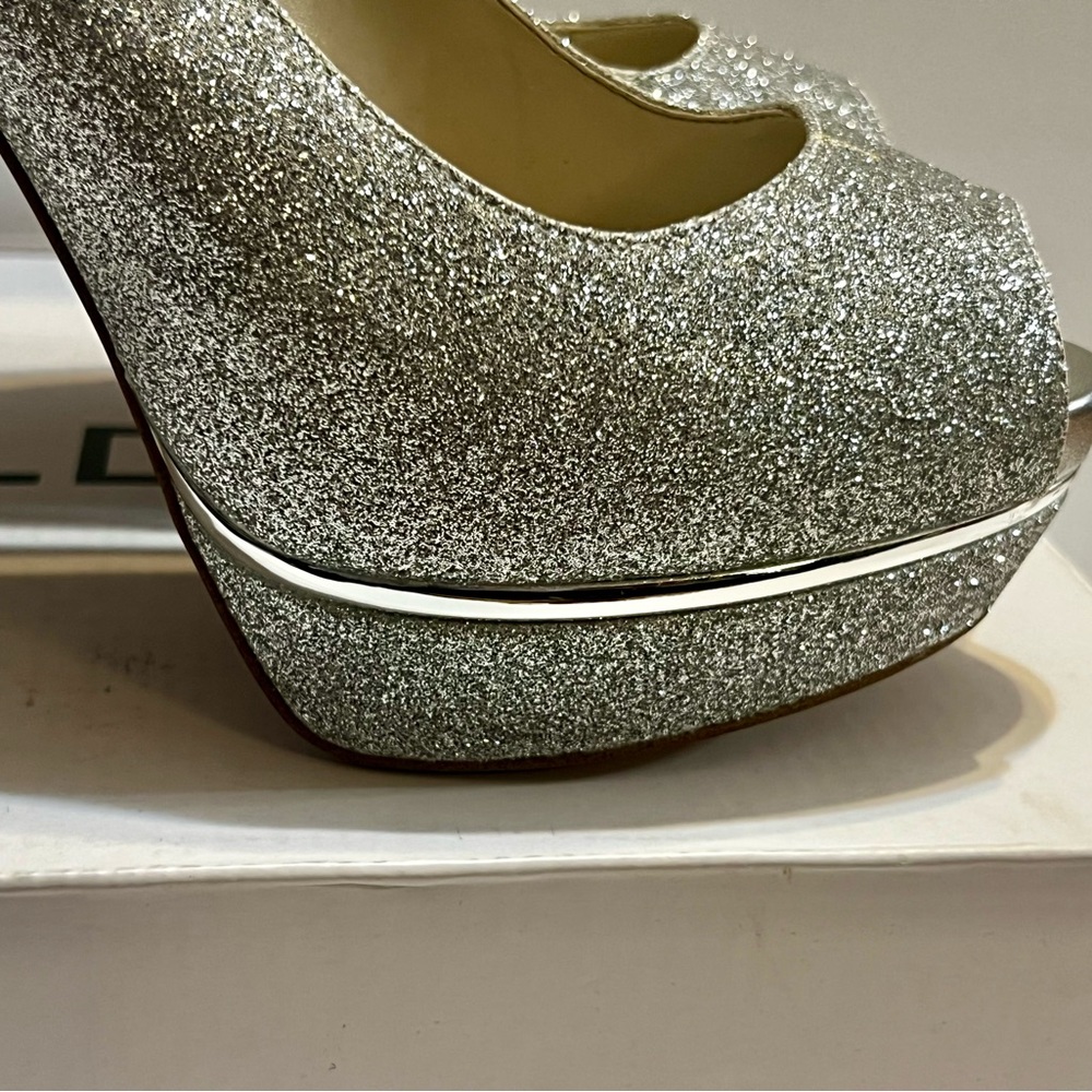 Silver Glittered Platform Heel - image 3